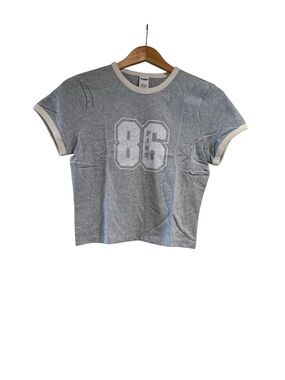 Pink Retro Tee “86” Heather Grey Juniors XL NWT
